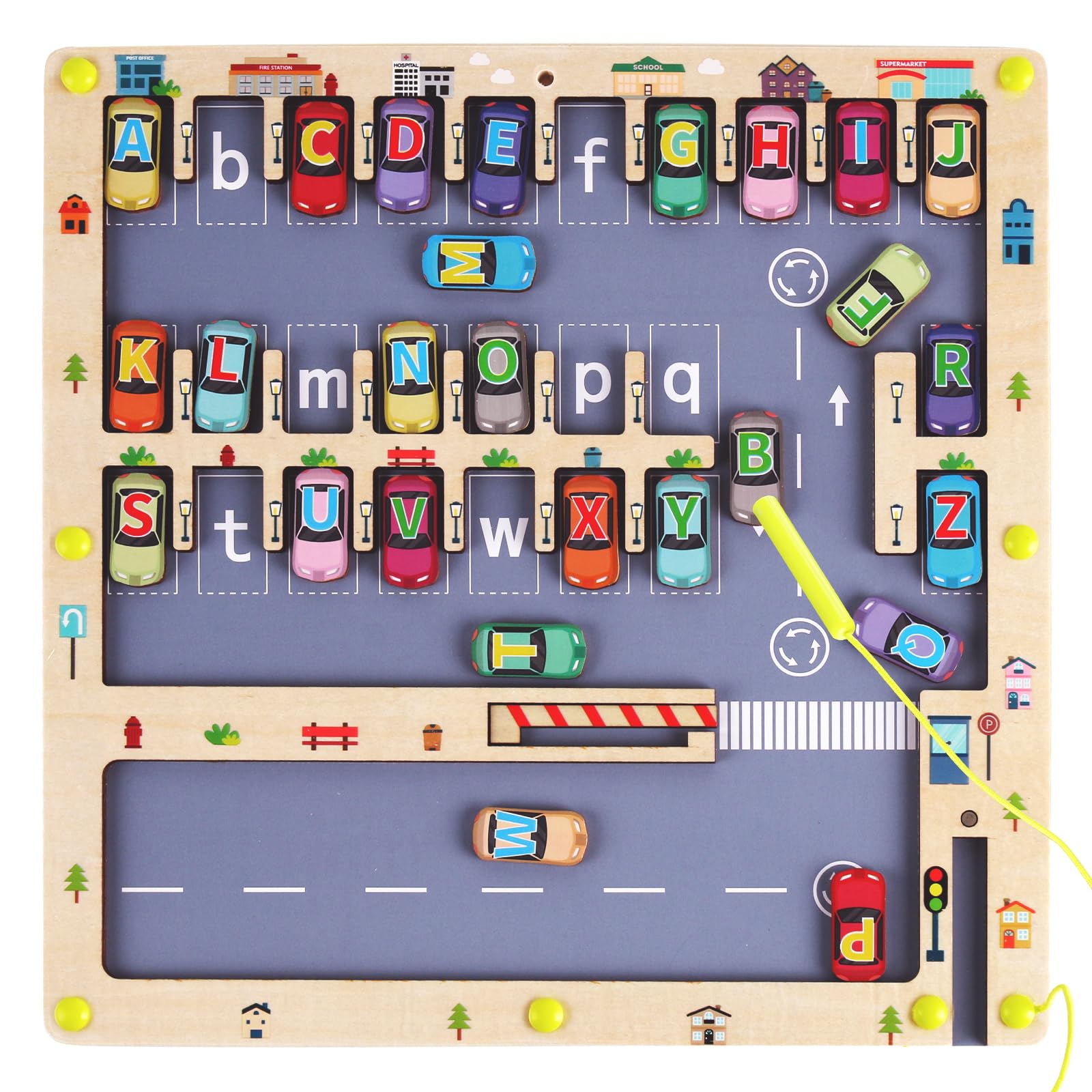 Magnetic Alphabet Car Park